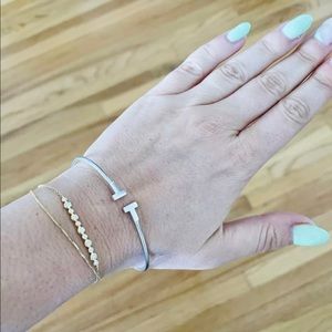 Tiffany T wire white gold bracelet